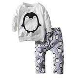 Big Elephant Baby Boys' 2 Piece Penguin Long Sleeve Pants Clothing Set H11