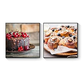 Framed Canvas Wall Art for Living Room, Bedroom Tasty Food Canvas Prints for Home Decoration Ready to Hanging - 16"x16"x2 Panels