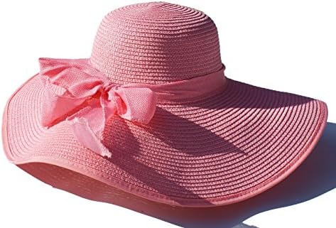 Foldable Sun Protection Summer Beach Straw Hats (Pink)