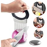 MSHIER Stainless Steel Tomatoes Slicer Vegetable Chopper with Odor Remover, All-in-One Onion Slicer