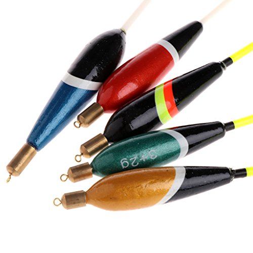 ULKEME 5Pcs Angling Bobber Fishing Float Tackle Gear Balsa Wood Carp Buoy Accessories