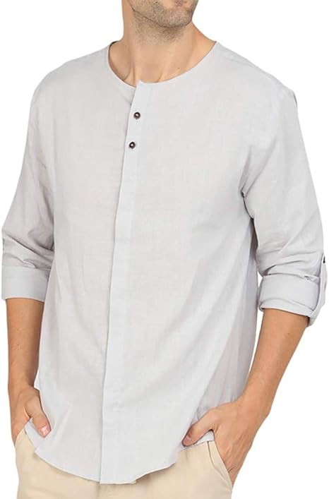 crew neck button down