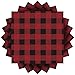 Aneco 60 Pack Red and Black Plaid Papers Napkins Luncheon Napkins for Wedding, Party, Birthday, Dinner, Lunch with 3 Layers, 6.5 by 6.5 Inches