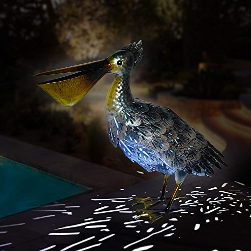 Chisheen Solar Light Pelican Metal Garden Art Outdoor Yard Statues and Sculptures ... (Multi-Solar) - Thumbnail 6