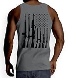 Mens Big Big American Flag With Machine Guns Tank Top T-shirt