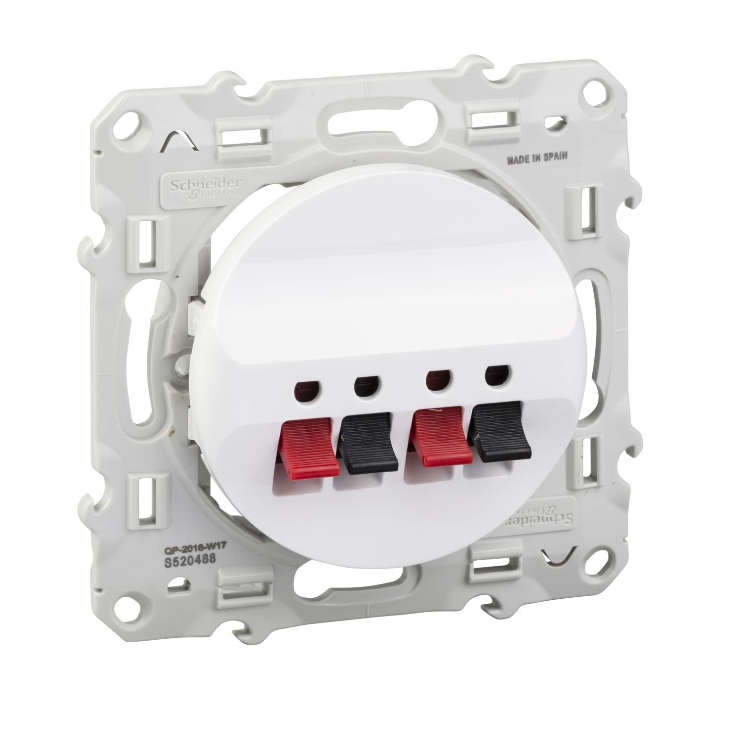 Odace, Speaker Socket, White, 2 Outputs