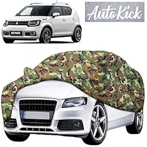 AutoKick Car Cover for Maruti Suzuki Ignis Water Resistant All Weather Sun UV Rain Dust Wind Protection with Side Mirror Pocket (Multicolor)