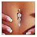 WILLTOO Crystal Ring Body Dangle Ball Barbell Bar Belly Button Navel Ring (Gold) …