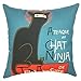 YOUR SMILE Ninja Cat Cotton Linen Square Decorative Throw Pillow Case Cushion Cover 18x18 Inch(44CM44CM) (Color#13)