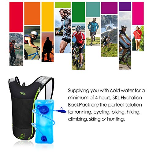 SKL Hydration Pack Water Backpack with Water Bladder 2L BPA Free
