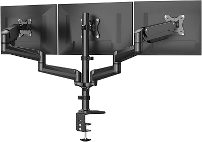 HUANUO Triple Monitor Stand Desk Mount 17-32 Inch 8KG Each Arm VESA 75x75