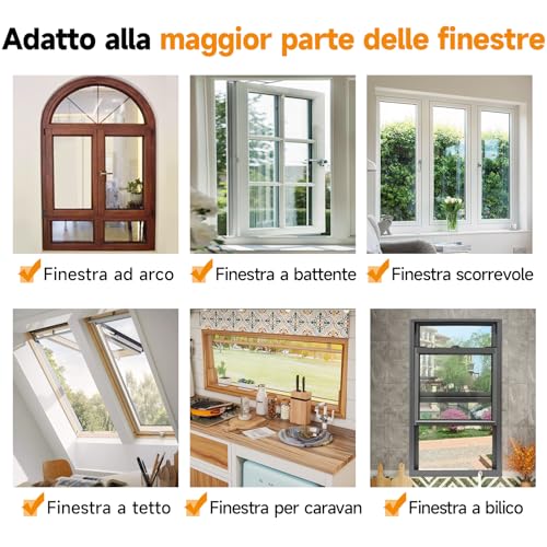 OWYR Magnetic Mosquito Net for Windows 150 x 180 cm White Grey | DIY Adjustable Groove Mounting Fibreglass Mesh No Drilling Insect Protection