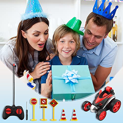 Remote Control Car for Kids, 360 Degree Rolling Dancing Performance Rotation Racing Car ,Rc Vehicle Four Wheel Stunt Car Toy for Boys and Girls (Red)