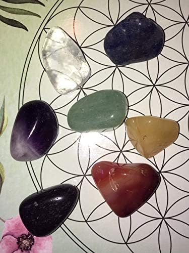 Healing Crystal Chakra Stones 7 Piece Set for Reiki Crystal Therapy Balancing and Cleansing, Natural Powerful Meditation Worry Stones