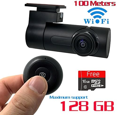WiFi Dash Cam G6 FHD 1080P Dashboard Camera Recorder Car Dash Camera with Super Night Vision, G-Sensor, WDR, Loop Recording,Free 16GB TF Card,remote control,360 degree panorama VR