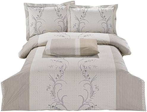 8 Piece Super Soft Wrinkle Free Twin Size Set, Includes 2 Duvet Covers, 2 Fitted Sheets with Concealed Elastic All Around, 2 Shams &amp; 2 Pillowcases, Royal Luxurious Windermere