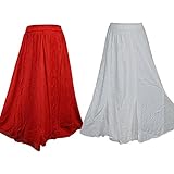 Mogul Womens Wholesale Lots Of 2 Pcs Long Skirt Vintage Embroidered Maxi Skirts