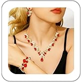 LKingel Wedding Jewelry Set for Brides Rhinestone Necklace Earrings Bracelet Set Wedding Bridals Bridesmaid Accessories Bridal Bridesmaid Jewelry Custome Accessories