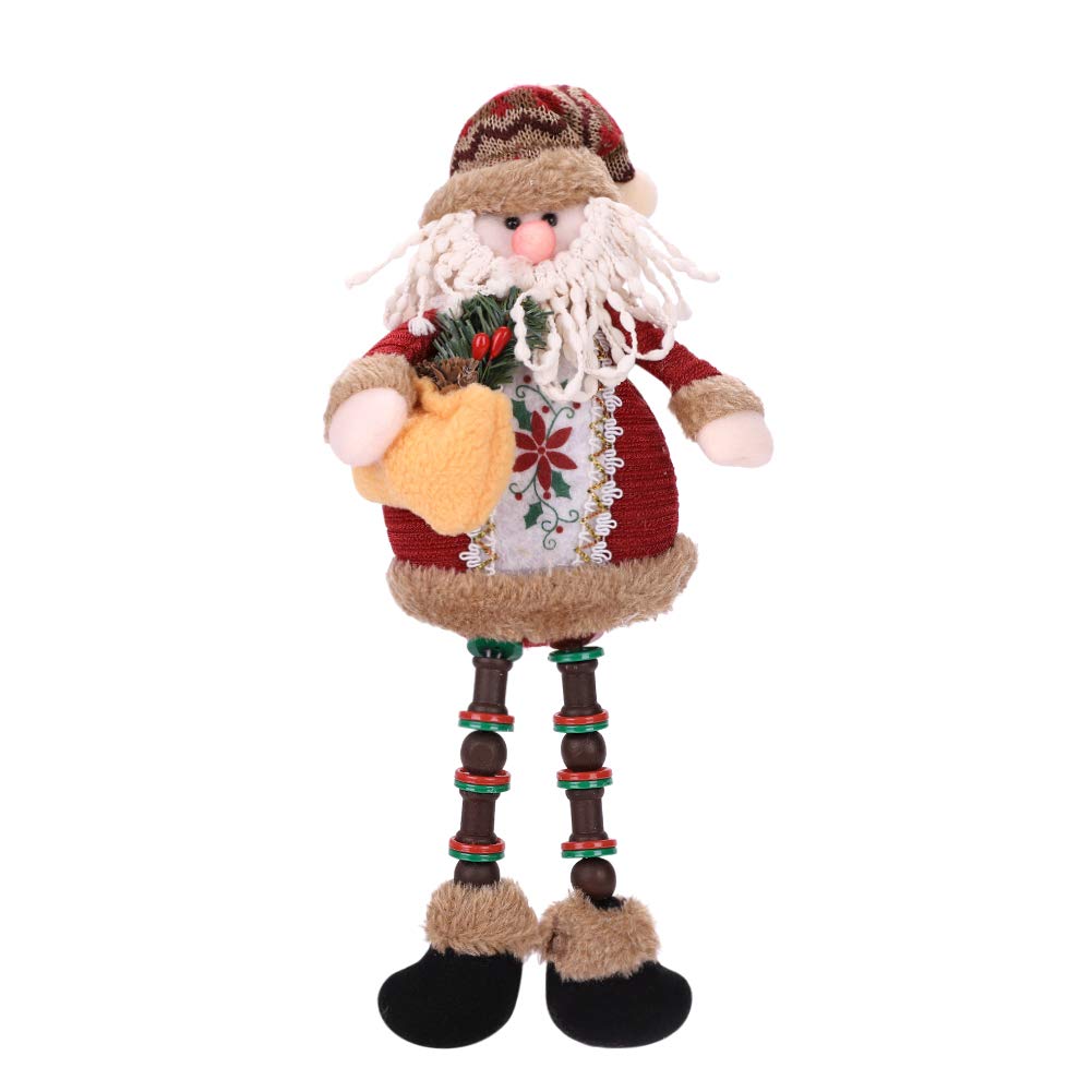 LONTG Sitting Santa Claus Father Christmas Snowman Reindeer Figure Gift Christmas Ornament Christmas Decoration for Table Fireplace Santa Claus Figure with Small Sweet Gift Box