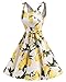 Retro Vintage Dress 1950's Rockabilly Swing for Homecoming Cocktail Lemon XL