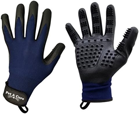 Pet A Cure Premium Pet Hair Brush, Quality Deshedding Glove for Gentle Pet Grooming and Massaging, Easily Removes Pet Hair From Dogs, Cats, and Horses. Also Furniture, Car Seats, and Carpet. (Medium)