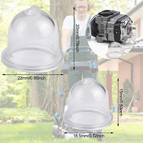 XAVSWRDE 16 Stück Zündkapsel Primer Pumpenkappe Pumpe Bulb Silikon Kraftstoffpumpe Primer Vergaser 22mm/18.5mm Transparent Primerkolben Ersetzt für Rasenmäher, Gebläse, Rasentrimmer, Schneider – Bild 3