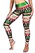 COCOLEGGINGS Ladies High Waisted Christmas Patterned Sweater Leggings Red Free Size