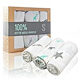 Muslin Swaddle Blanket 100% Organic Cotton Baby Swaddle Blankets Ultra Soft | Unisex Baby Swaddles | For Newborn Boys And Girls | White Swaddle Blanket | Nursery Swaddling Blankets + Bonus eBook