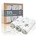 Amazing Muslin Baby Swaddle Blankets - SAFE & Extra SOFT with Hypoallergenic Qualities | Nursery for Newborn Boys And Girls | 100% Organic Cotton | Nursing Receiving Unisex White Gray Swaddles