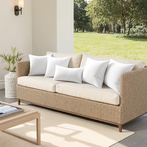 MIULEE 12x20 Outdoor Pillows,Set of 2 Throw Pillows Waterproof,Soft Support Throw Inserts Decorative Water Resistant for Patio Furniture and Garden