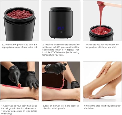 DMG TECH Wax Warmer for Hair Removal - Intelligent Melting Machine With 4 Packs Hard Wax Beads, Hand and Foot Waxing, LED Display