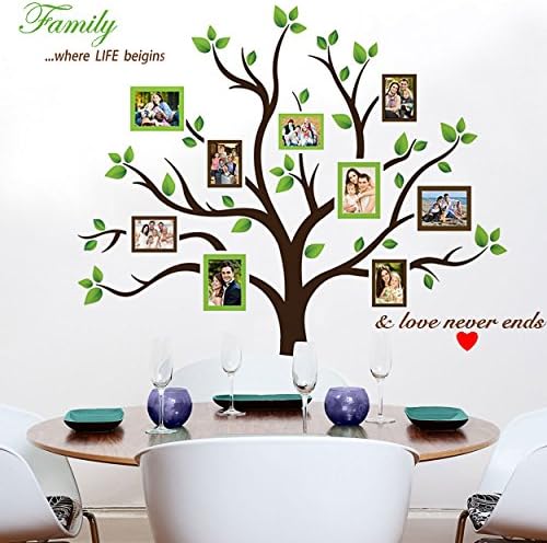 IDECAL Large Family Tree Photo Frames Wall Decal - The Sweetest Highlight of Your Home and Family