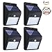 Solar Sensor Lights,KUMEDA Waterproof Motion Sensor Outdoor Light Super Bright 16 LEDs for Patio, Deck, Yard, Garden with Motion Activated Auto On/Off (4-Pack)
