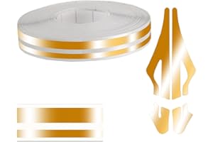 KITUREK 32Ft Car Pinstriping Tape, Vinyl Pin Striping Decals Car Trim Stripe Tape DIY Stickers, Universal Car Hood Body Side Stripe Glossy for Auto Motorcycle Home Door Musical Instrument (Gold)