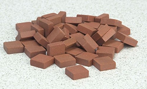 Dollhouse Miniature Square Red Patio Bricks by Miniature House