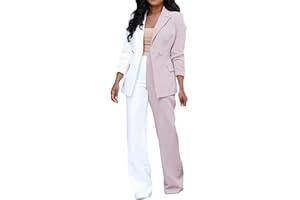 Firzero Blazer Set for Women Elegant Business Pant Suits 2 Piece Dressy Blazer and Casual Wide Leg Pants Fashion Blazer
