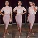 Hego Women's Stripe Wear to Work Bandage Bodycon Midi Skirts H1863