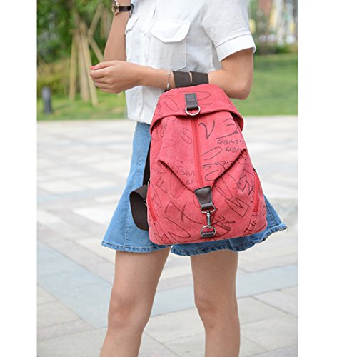 image for MiCoolker Canvas Backpack Sports Shoulders Bag Classic Vintage Student
