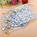 100pcs Heart Blue Sheer Organza Jewelry Pouches Wedding Party Favor Gift Bags 3.93