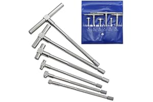 VIGAN 6pcs Precision Telescoping T-Bore Gauge Set 5/16" - 6" Range T-Bore Hole Gage Inner Diameter Measuring Gauge Kit