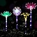 YUNLIGHTS 4pcs Solar Garden Lights Outdoor Garden Stake Lights Multi-color Changing LED Solar Lights with Purple LED Light Stake for Garden Patio Backyard Decoration (Lotus,Dandelion,Lily,Sunflower)
