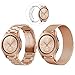 Minfex Compatible with Samsung Galaxy 42mm/Gear S2 Classic Watch Bands, 2-Pack 20mm Stainless Steel Replacement Metal Band Strap Bracelet for Galaxy 42mm Smartwatch, Rose Gold