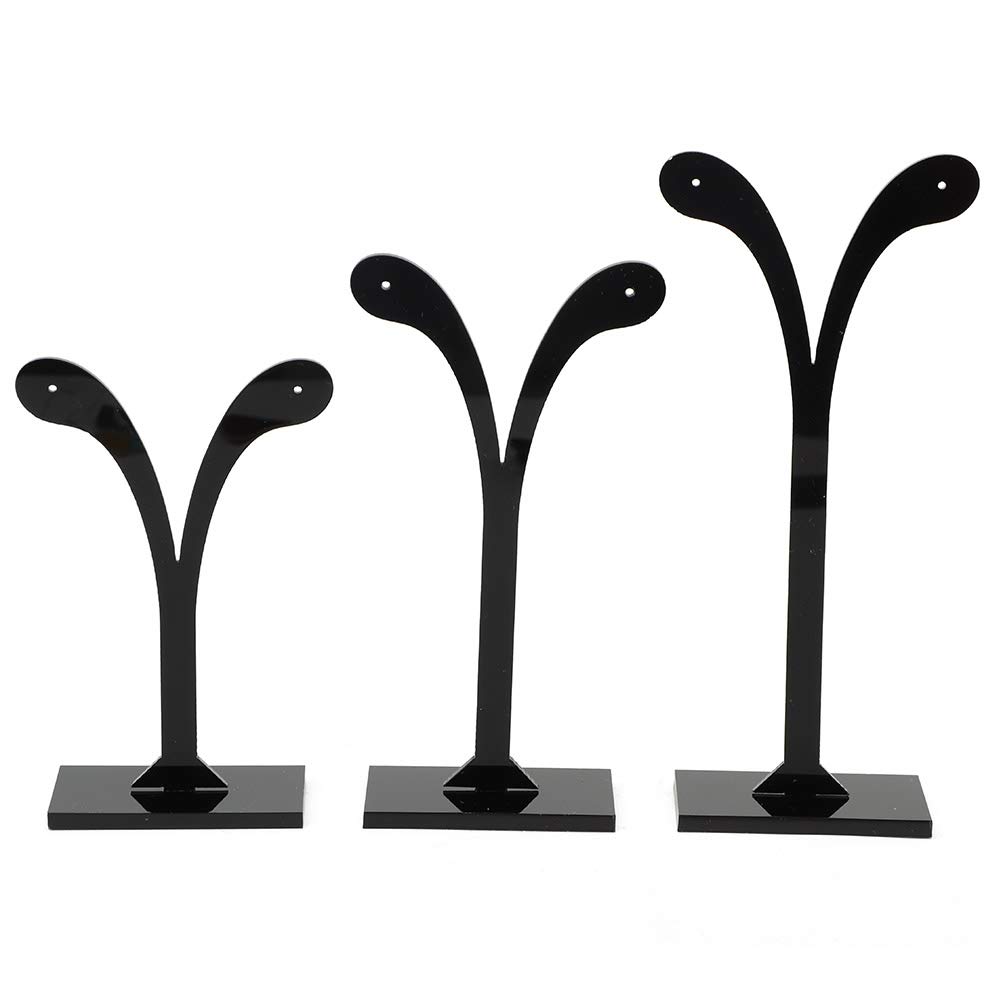 Oumij Earring Organizer, Bean Sprouts (Black), 3-Piece Jewelry Stand
