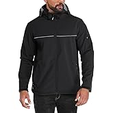 Yousify Mens Softshell Jacket Fleece Lined Windbreaker Lightweight Rain Waterproof Hooded Jackets for Hiking