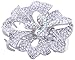 Silver Jaw Crystal hair clips alligator Metal Flowers Wedding Claw Pins Accessories Bows (silver plated)