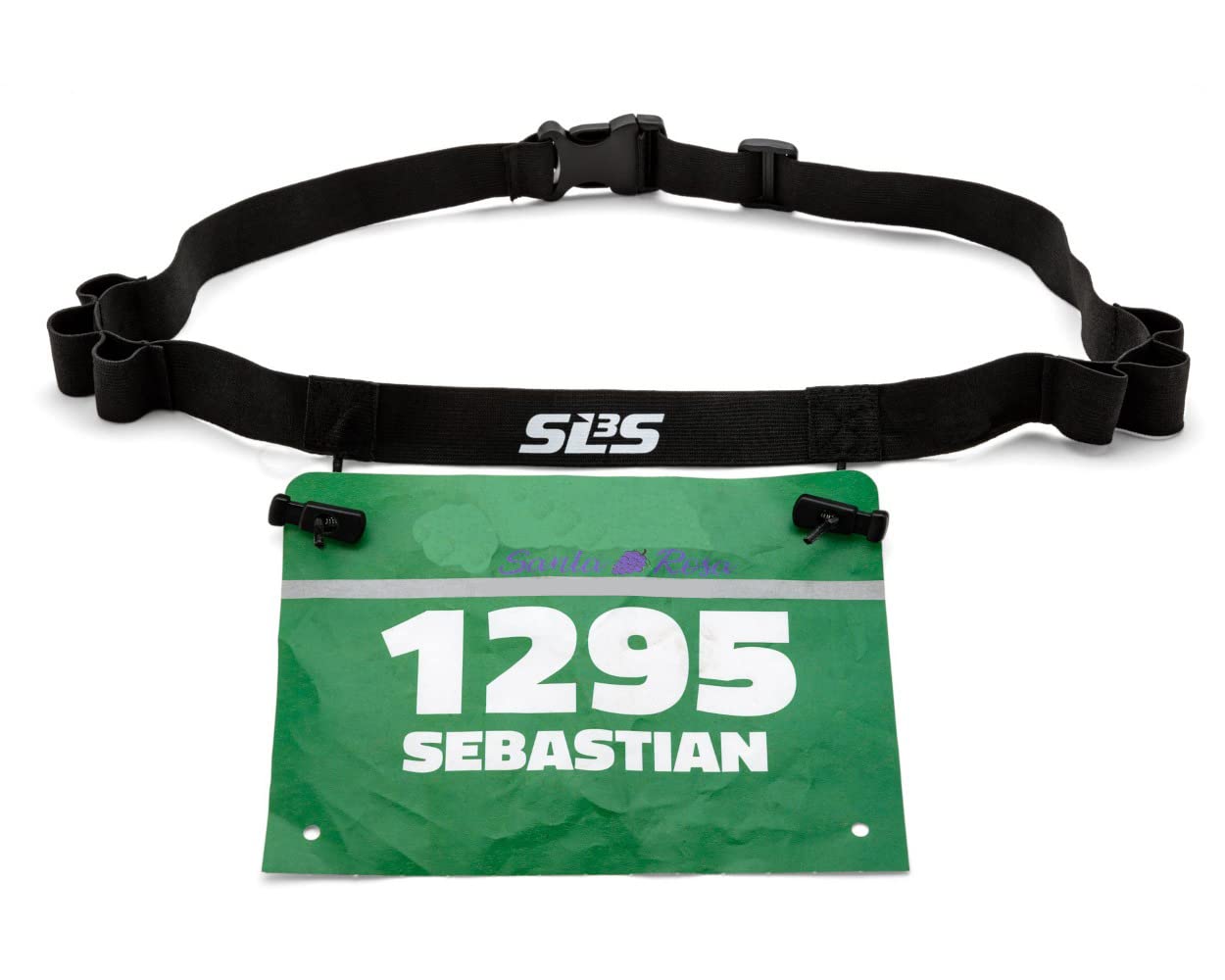 SLS3 Bib Race Number Gel Belt with 6 Gel Loops Running Race Belt with Number Holder Great for Marathon Halfmarathon and Triathlons German Designed