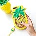 Yellow Glitter Flowing Pineapple with Strap Case for iPhone 7Plus 7+ 8+ 8Plus 5.5 Screen 3D Soft Silicone Rubber Material Ultra Thick Protective Cute Bling High Fashion Gift for Kids Women Teens Girls