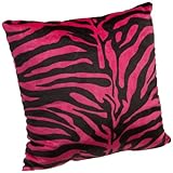 Brentwood Originals 18-Inch Zebra Fur Pillow, Hot Pink