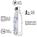Stainless Steel Water Bottle + Bonus Cleaning Brush! Unique and Great Gift Idea for Mom, Dad, Son or Daughter (White Marble, 17 Oz)