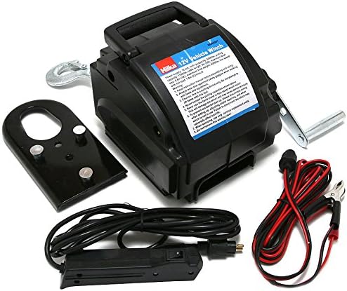 Hilka 88992007 12 V Vehicle Winch, Black, 8 mètres